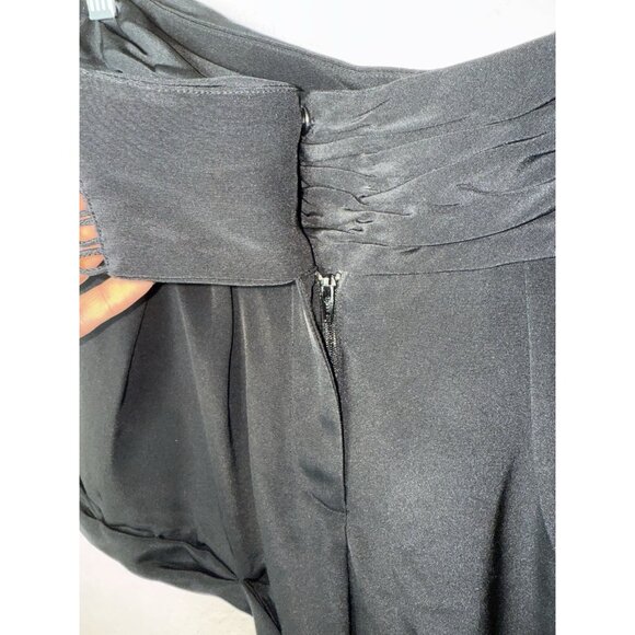 Elizabeth And James 100% Silk Shorts Black Dress Shorts Pleated Cuff Size 4 1B - Picture 3 of 10
